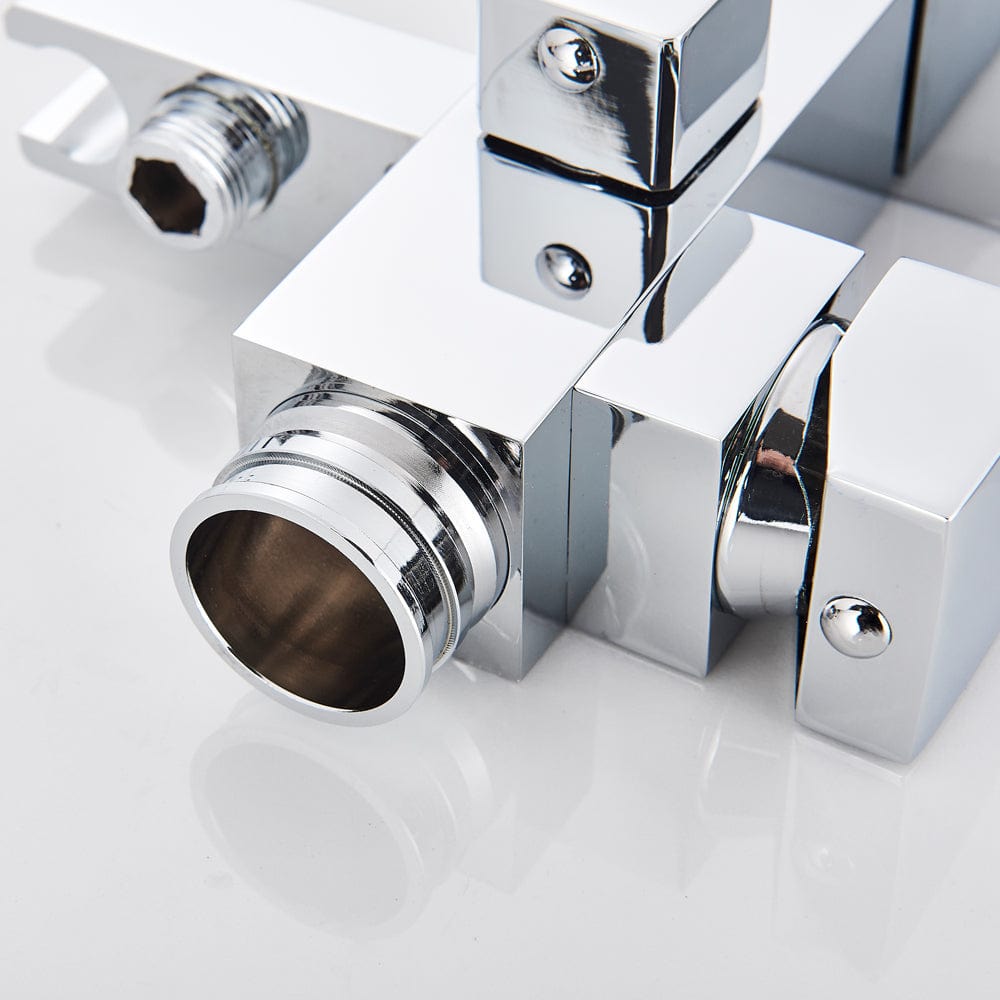 Baterie de podea cu cadru patrat, argintiu cromat, cod 1525