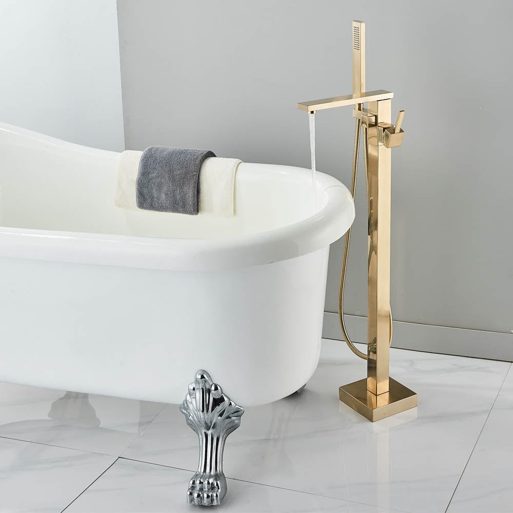 Baterie de podea cu cadru patrat, finisaj auriu, cod 1449