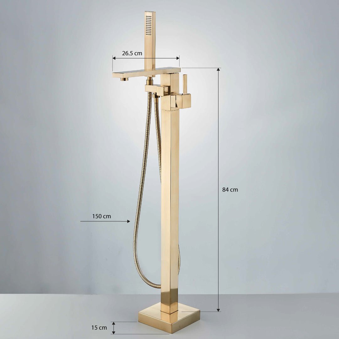 Baterie de podea cu cadru patrat, finisaj auriu mat, cod 1449