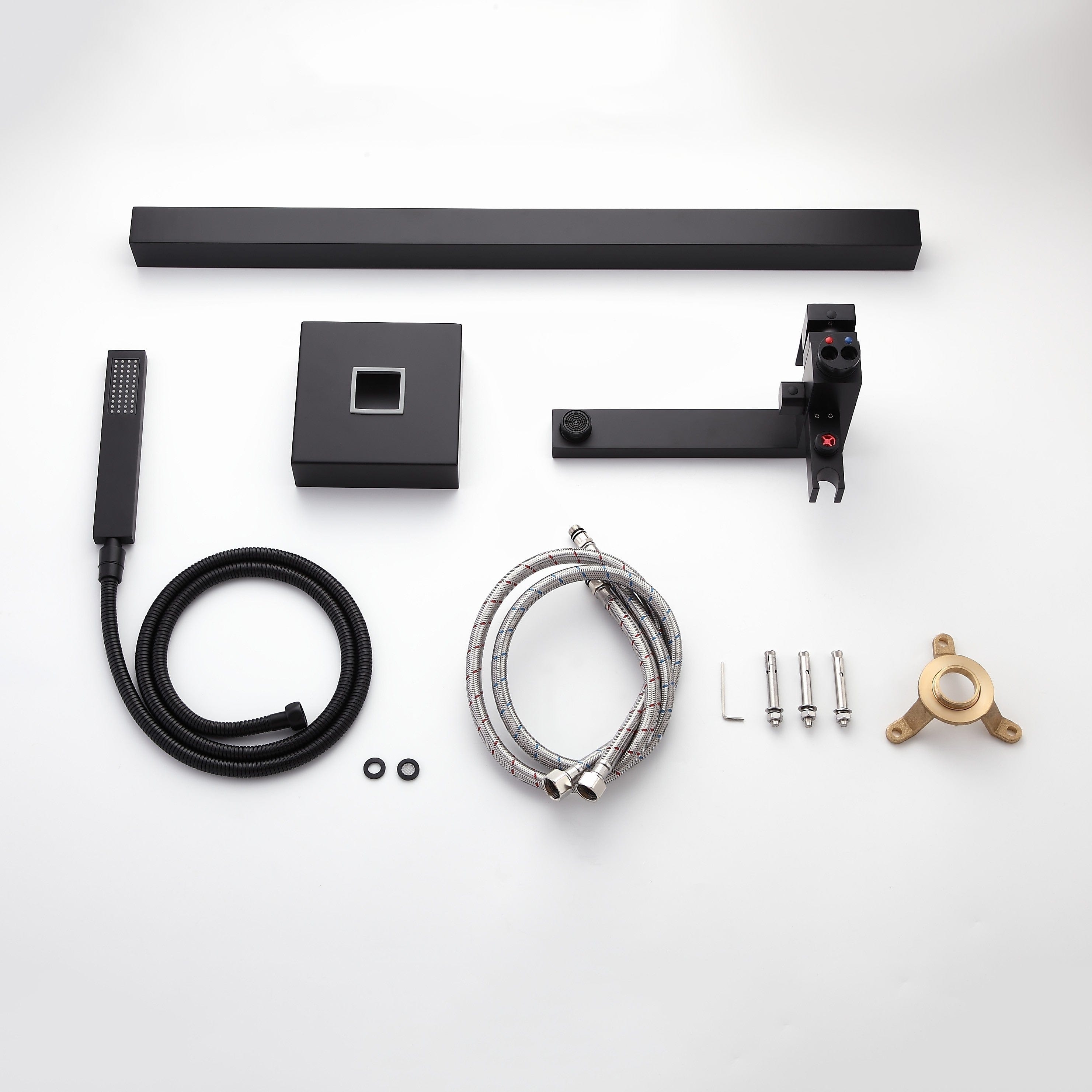 Baterie de podea cu cadru patrat, finisaj negru mat, cod 1325