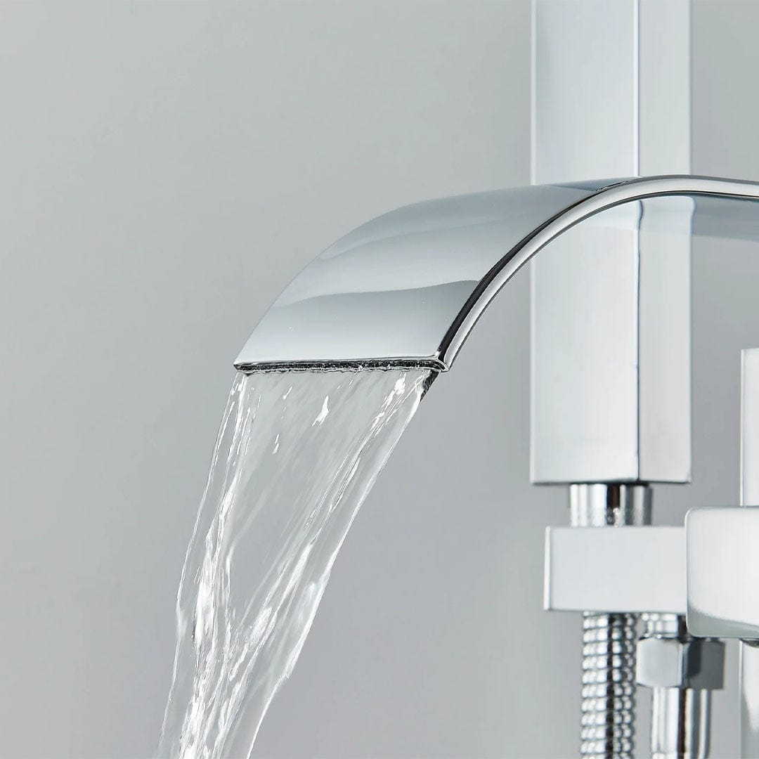 Baterie de podea cu cadru patrat si efect de cascada, argintiu, cod 1562