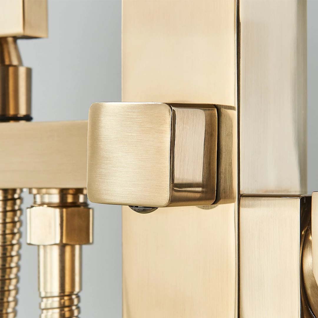 Baterie de podea cu cadru patrat si efect de cascada, auriu periat, cod 1563