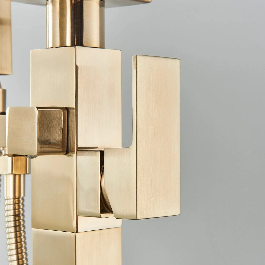 Baterie de podea cu cadru patrat si efect de cascada, auriu periat, cod 1563