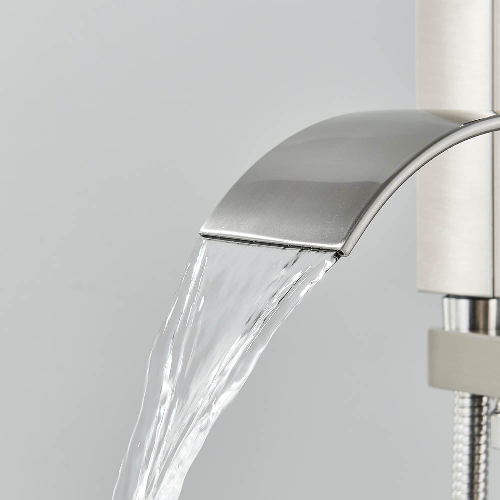 Baterie de podea cu cadru patrat si efect de cascada, cu 2 functii de curgere, argintiu, cod 1246