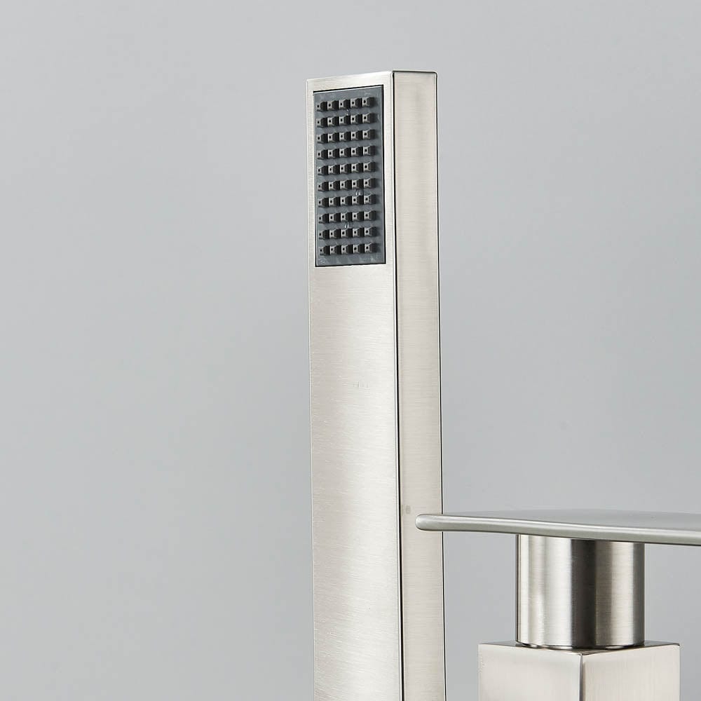 Baterie de podea cu cadru patrat si efect de cascada, cu 2 functii de curgere, argintiu, cod 1246