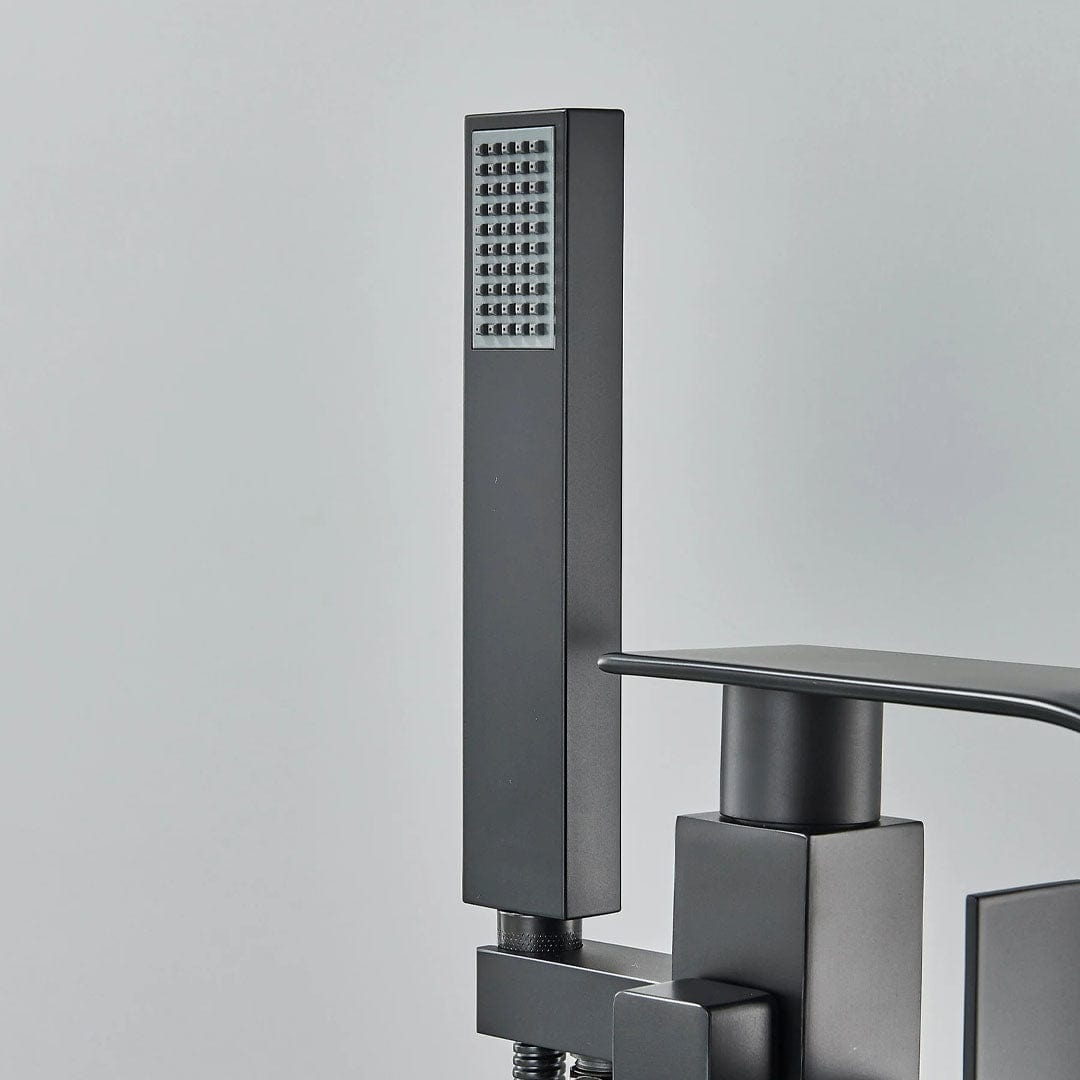 Baterie de podea cu cadru patrat si efect de cascada, negru mat, cod 1561