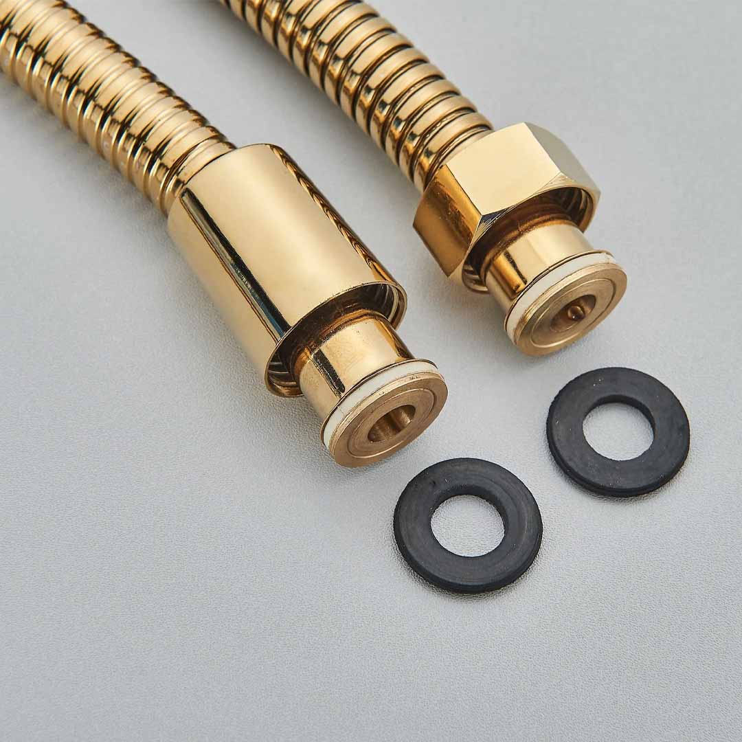 Baterie de podea cu cadru rotund, auriu lucios, cod 1564