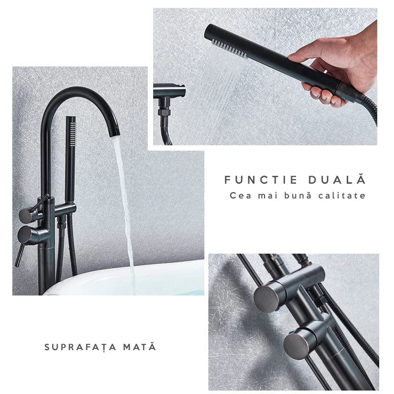 Baterie de podea cu cadru rotund, finisaj negru mat, cod 1162