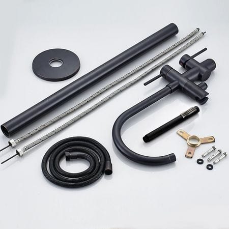 Baterie de podea cu cadru rotund, finisaj negru mat, cod 1162