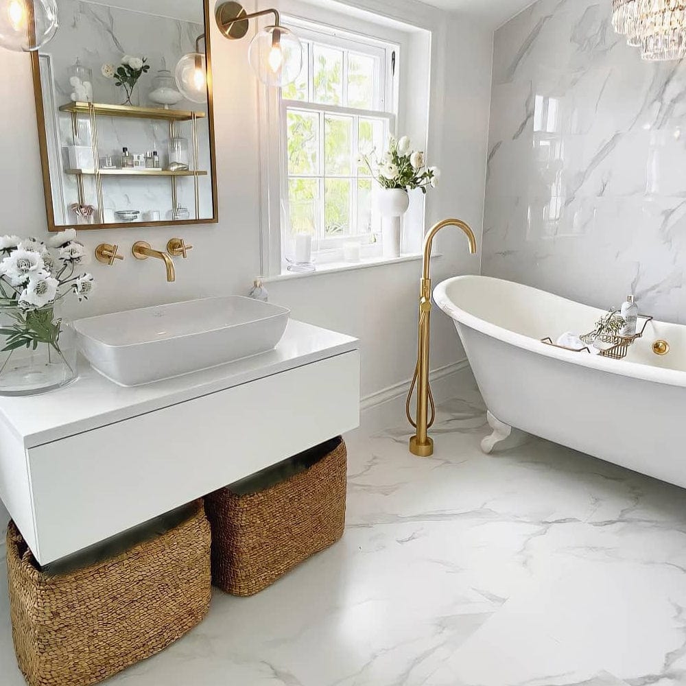 Baterie de podea cu cadru rotund si rotire 360 grade, auriu nichelat, cod 1328