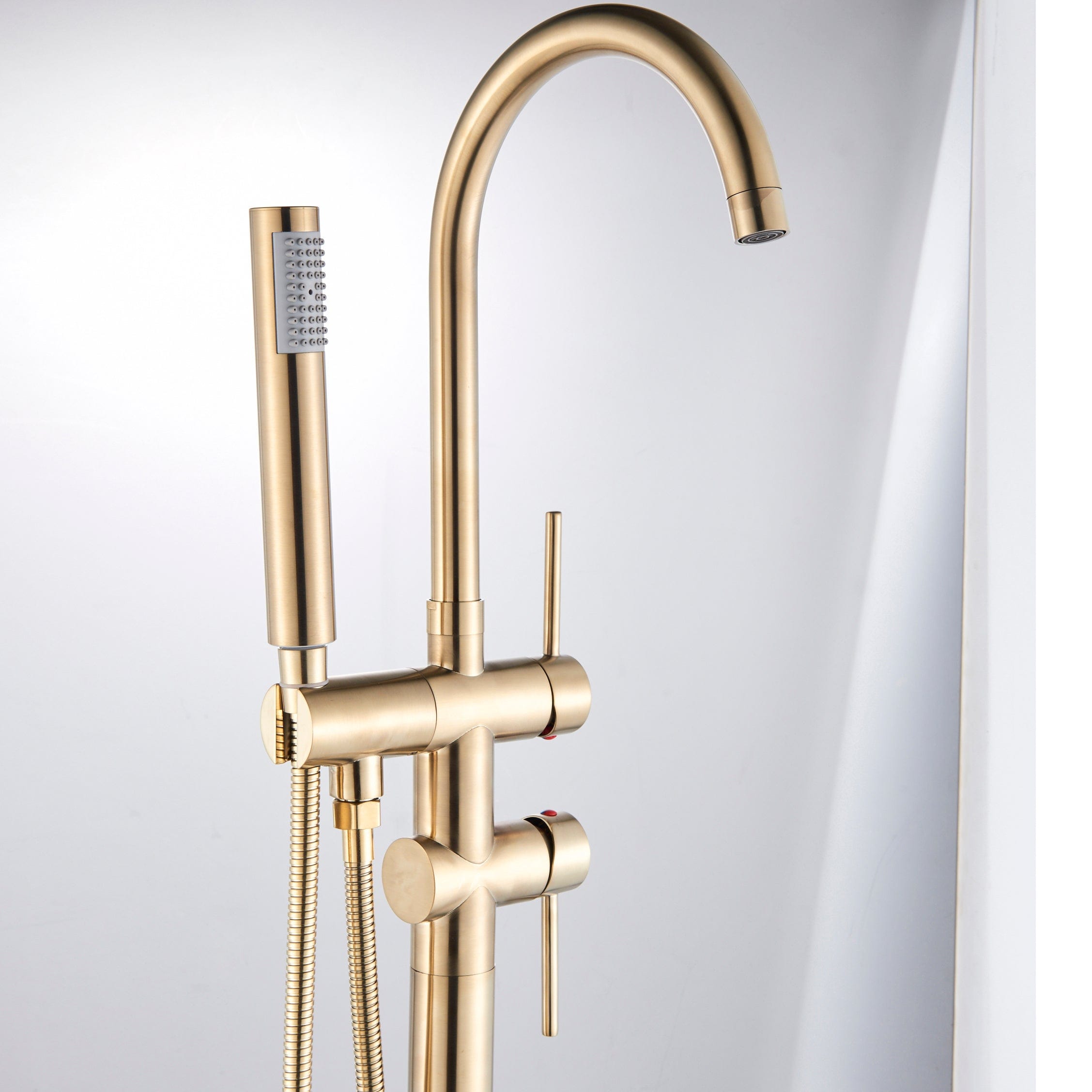 Baterie de podea cu cadru rotund si rotire 360 grade, auriu nichelat, cod 1328