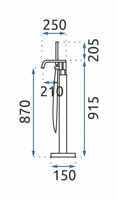 Baterie de podea Rea Carat, auriu periat