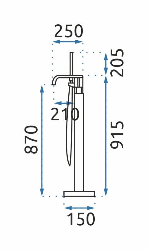 Baterie de podea Rea Carat, negru mat