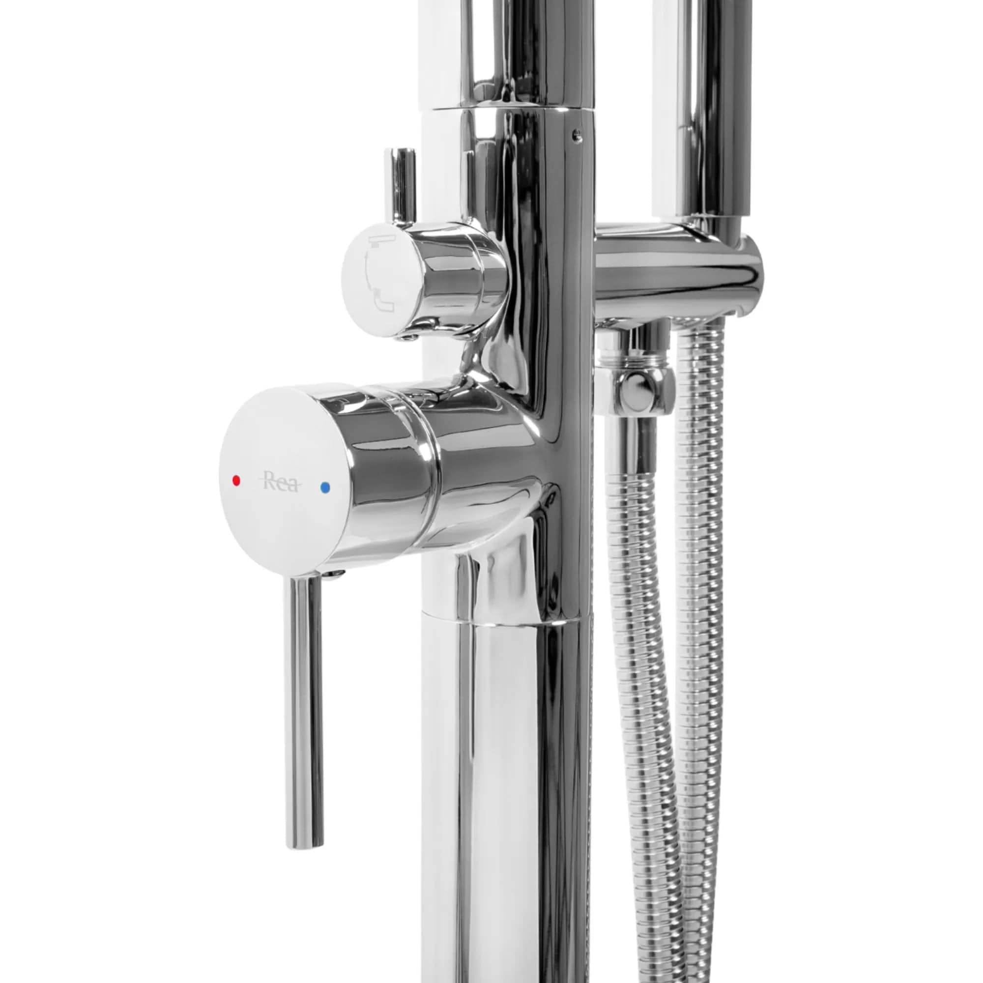 Baterie de podea Rea Flores, argintiu lucios