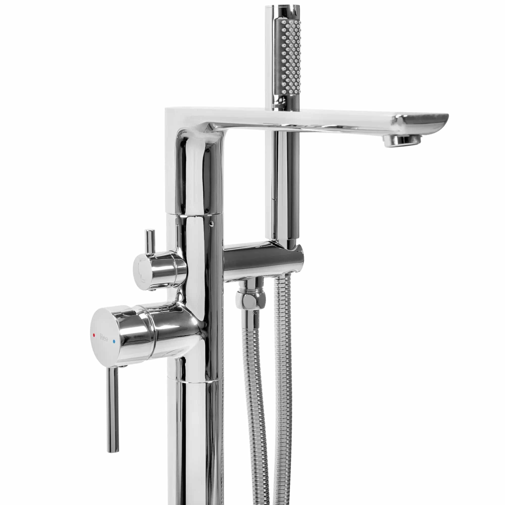 Baterie de podea Rea Flores, argintiu lucios