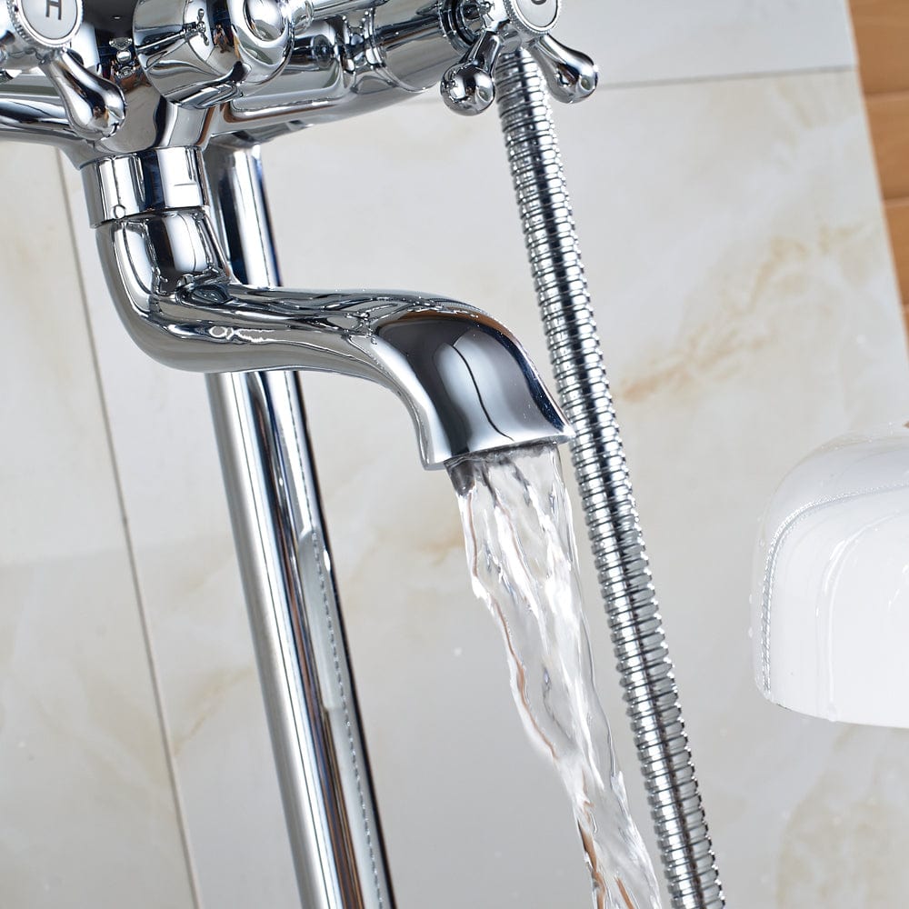 Baterie de podea Rein cu 2 functii de curgere, finisaj crom, cod 1403