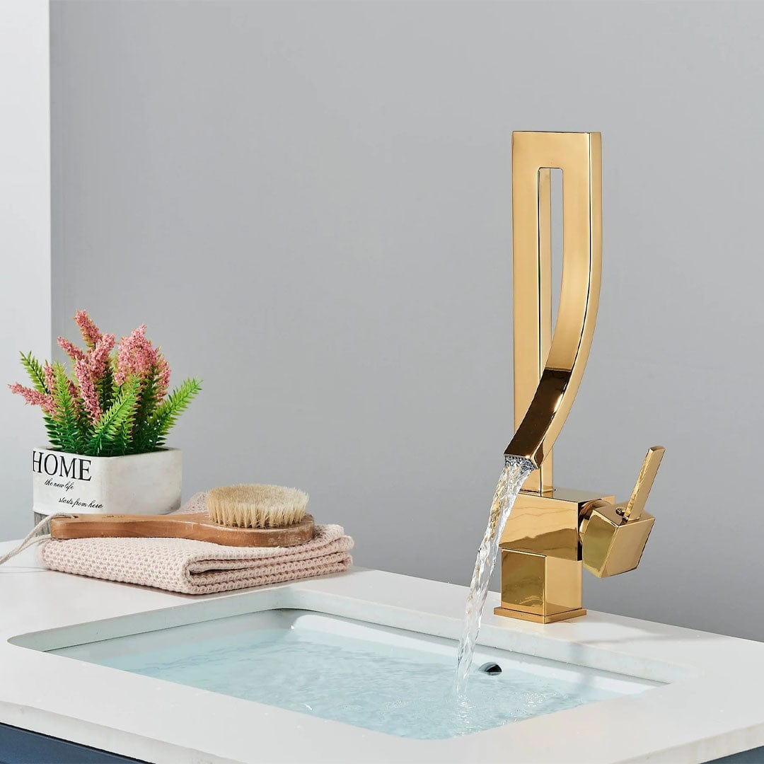 Baterie inalta lavoar, auriu lucios, cod 1650