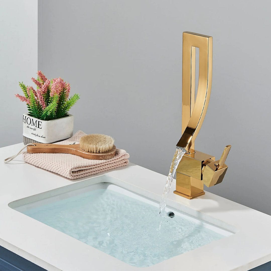 Baterie inalta lavoar, auriu lucios, cod 1650