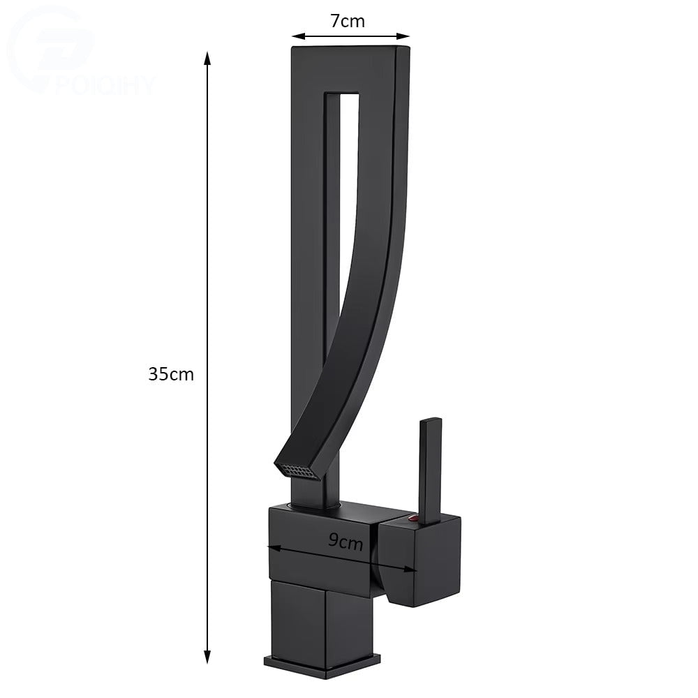 Baterie inalta lavoar, negru mat, cod 1643