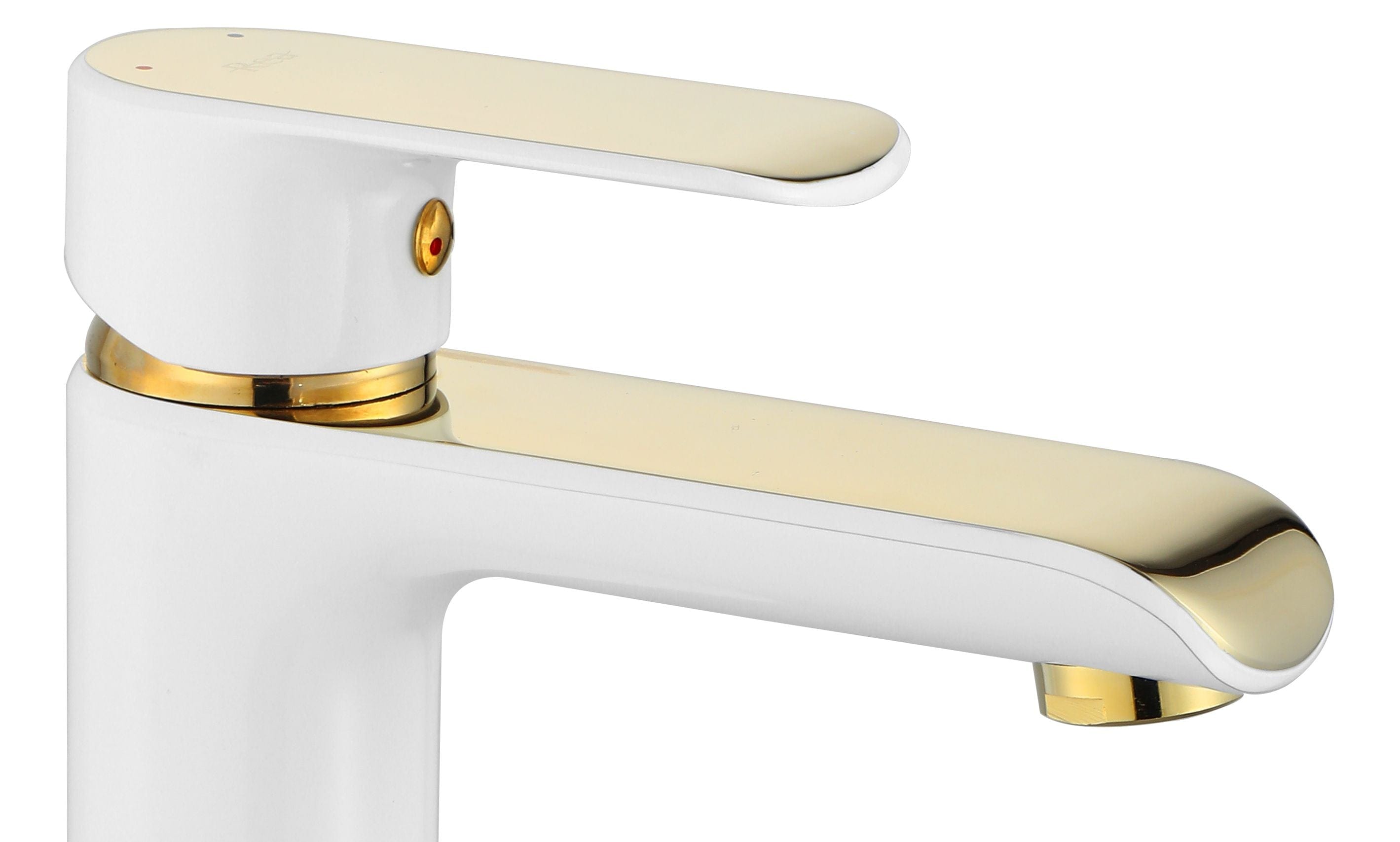 Baterie înaltă pentru lavoar Rea Bloom alb/auriu