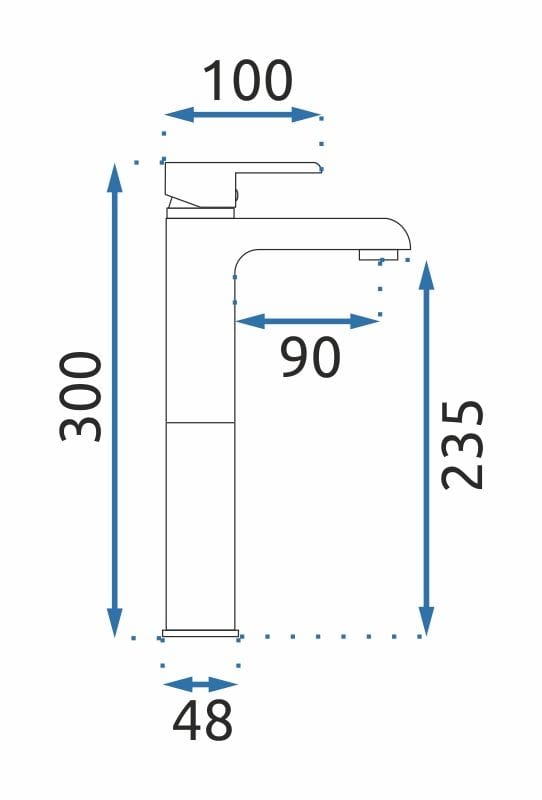 Baterie înaltă pentru lavoar Rea Bloom negru/auriu