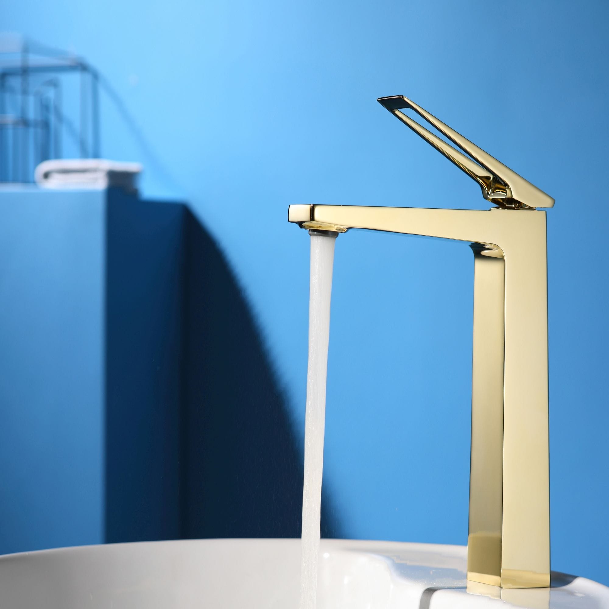 Baterie înaltă pentru lavoar Rea Parker auriu periat