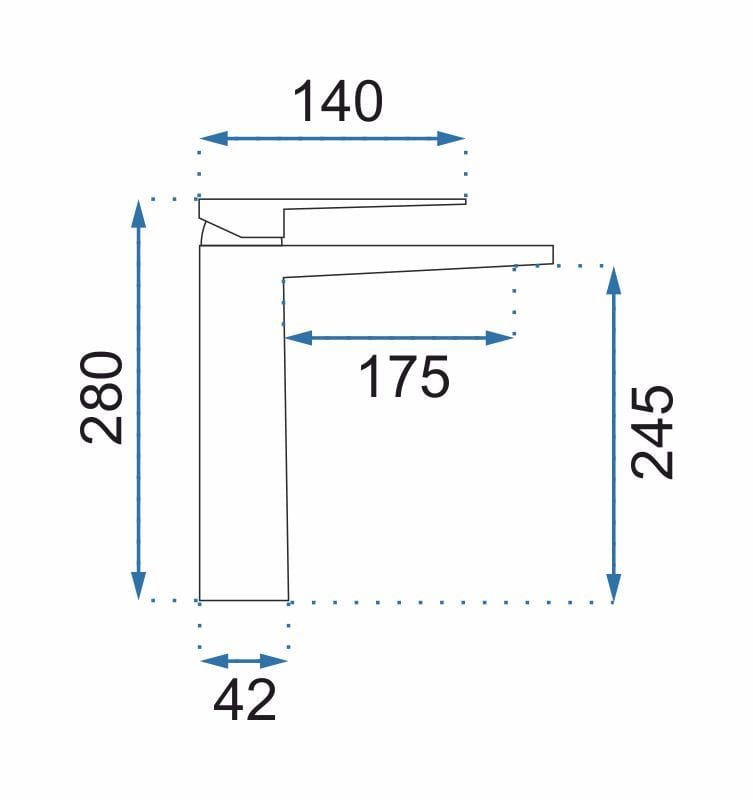 Baterie înaltă pentru lavoar Rea Parker nichel