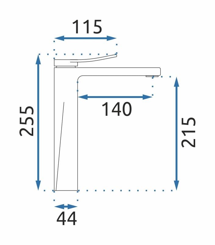 Baterie înaltă pentru lavoar Rea Soul negru mat