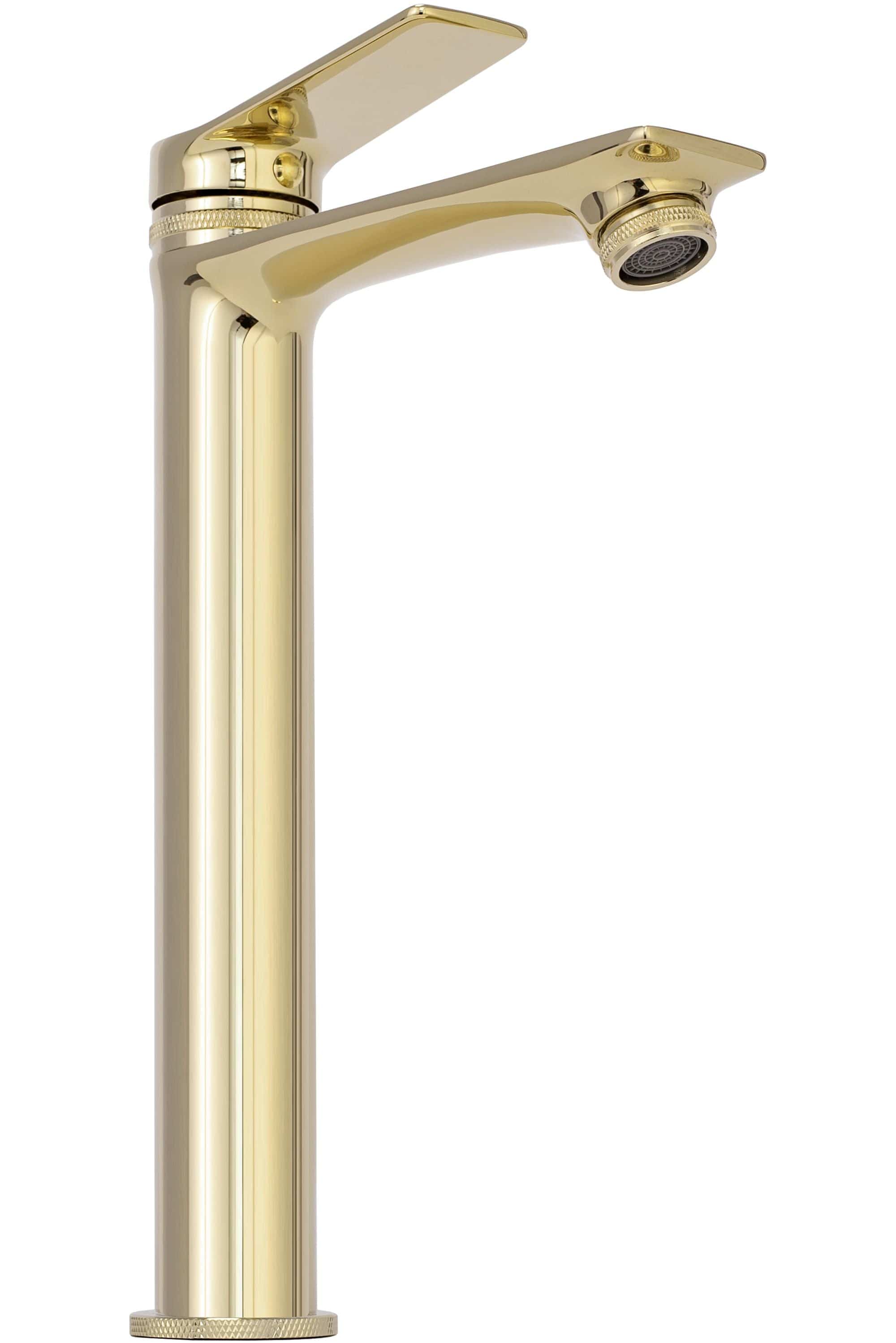 Baterie înaltă pentru lavoar Rea Viral auriu lucios