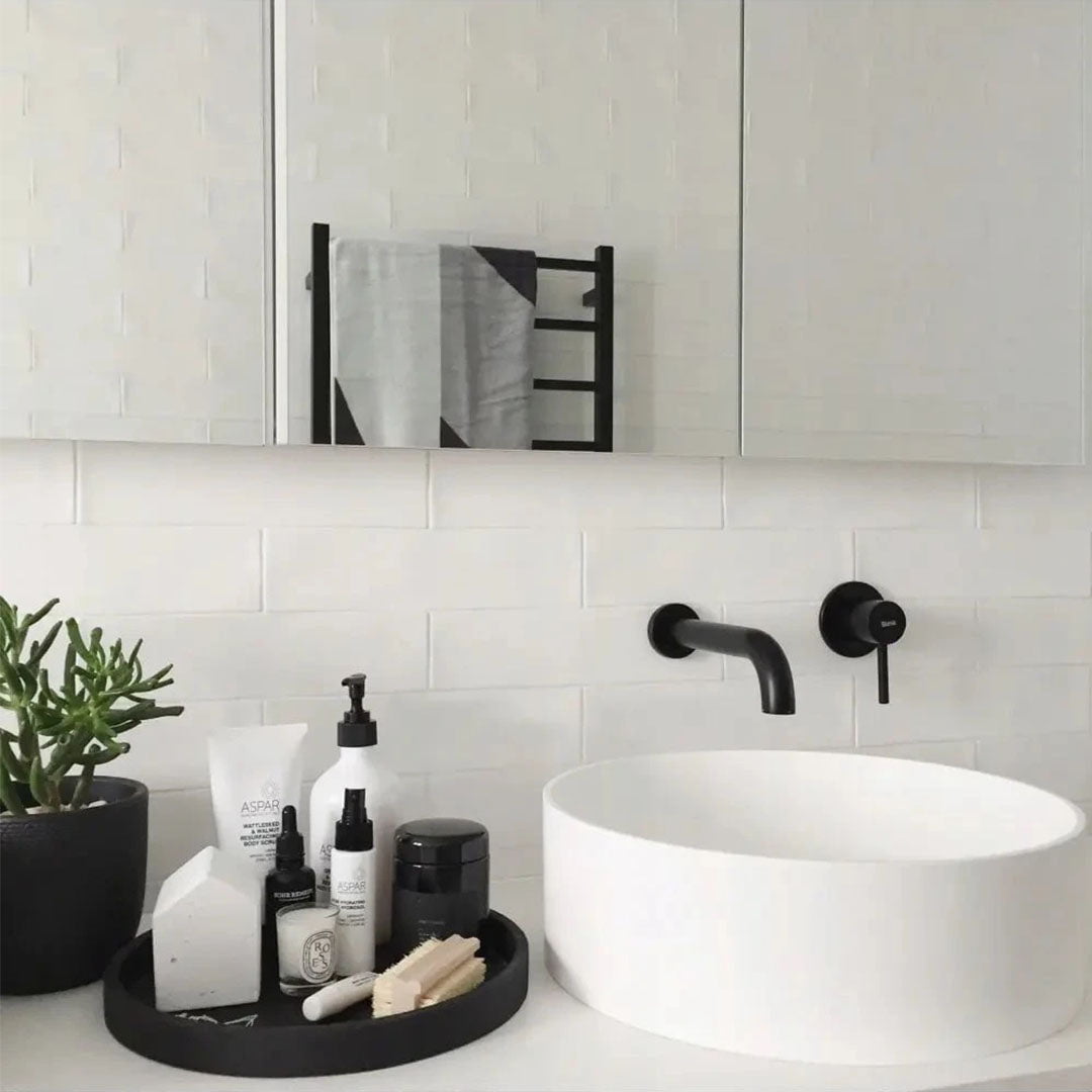 Baterie incastrata, Rea Lungo+ box, din alama sanitara, negru mat