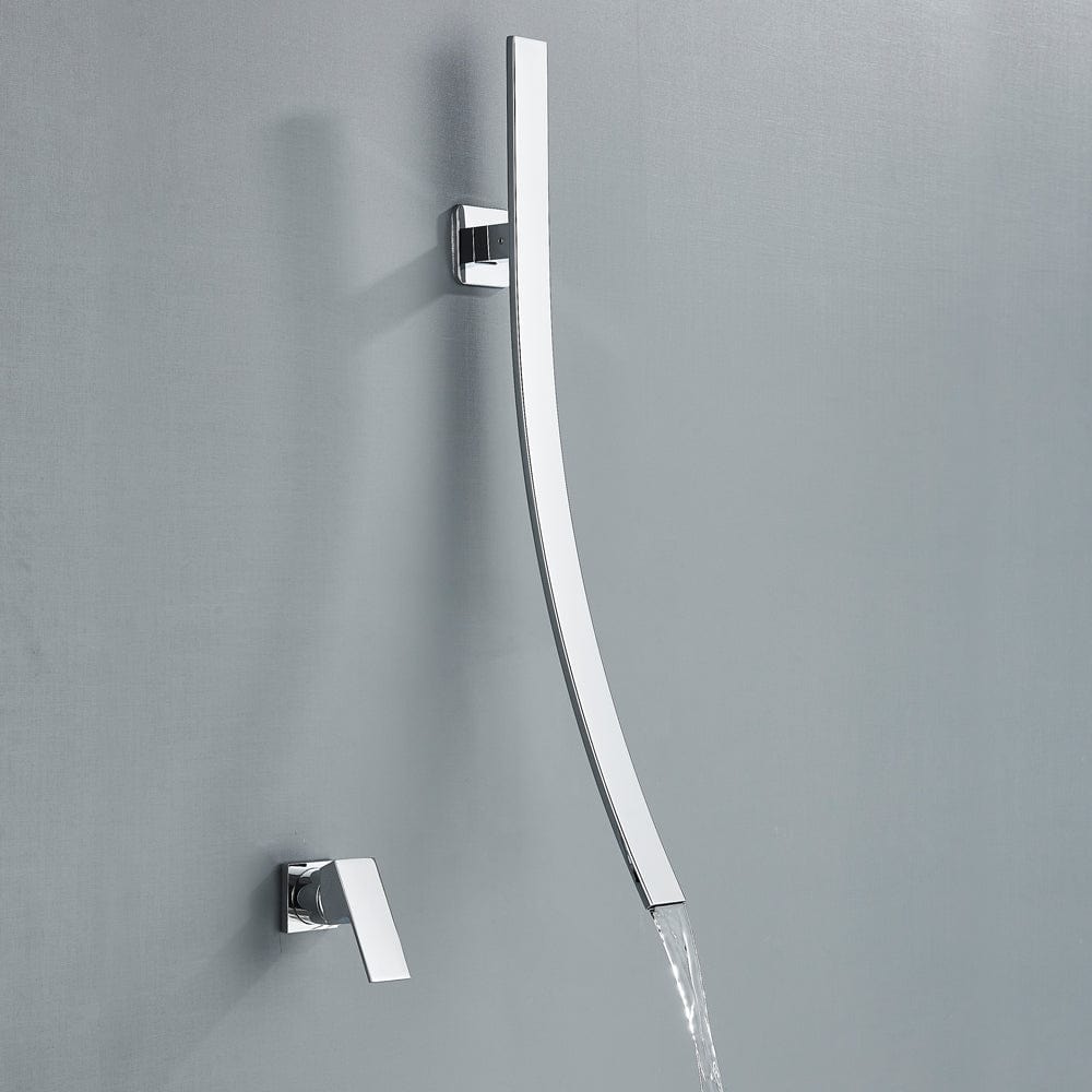 Baterie lavoar, argintie cu montare pe perete, cod 1259