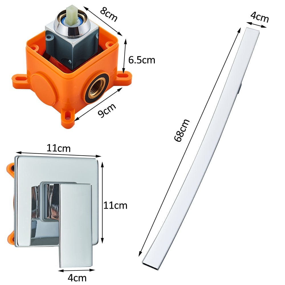 Baterie lavoar, argintie cu montare pe perete, cod 1259