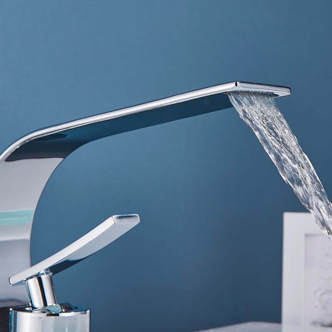 Baterie lavoar baie, argintiu lucios, curbata in forma de C, cod 1631