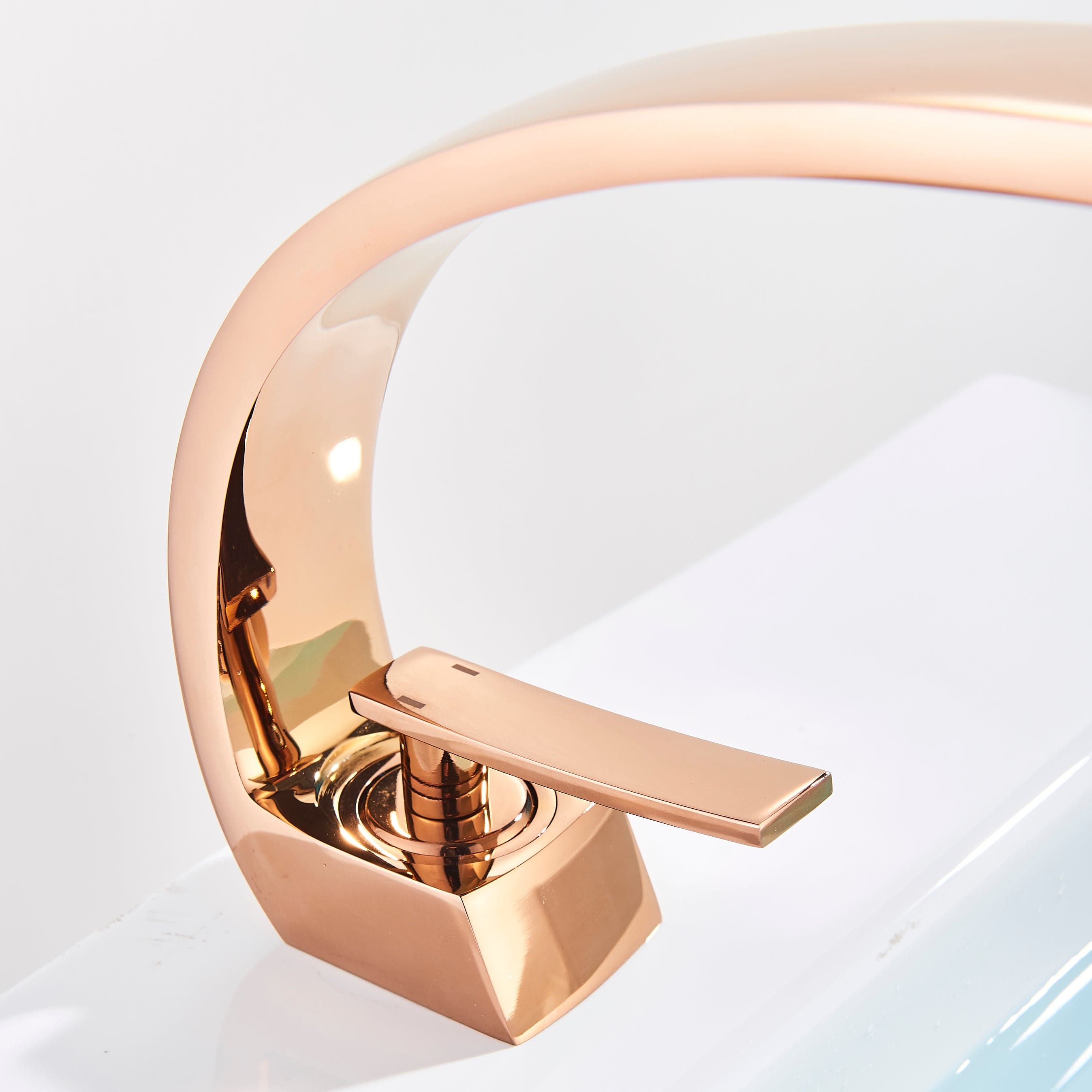 Baterie lavoar baie, bronz, curbata in forma de C, cod 1278