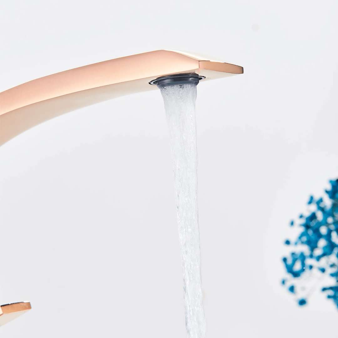 Baterie lavoar baie, bronz, curbata in forma de C, cod 1278