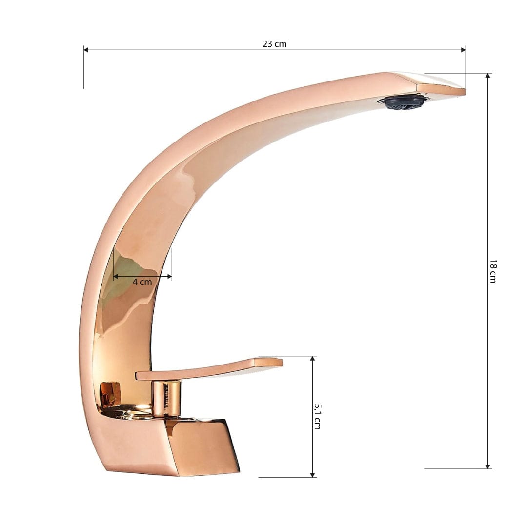 Baterie lavoar baie, bronz, curbata in forma de C, cod 1278