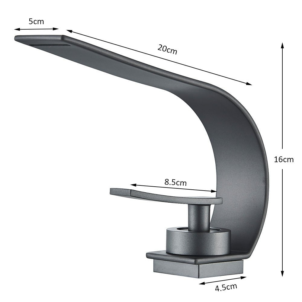Baterie lavoar baie, negru mat, curbata in forma de C, cod 1649