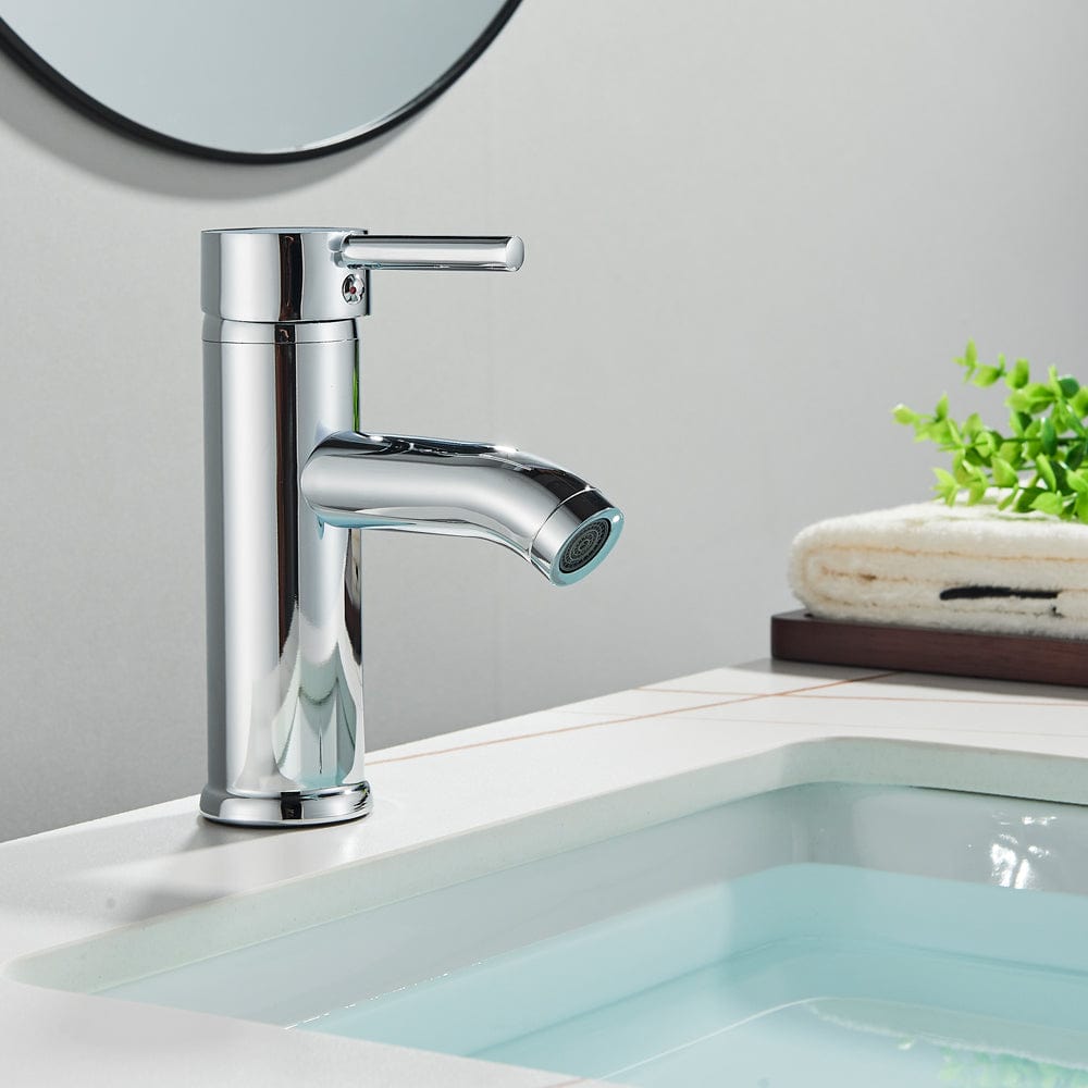 Baterie lavoar/bideu cu montare pe chiuveta, cu un singur maner si orificiu, argintiu cromat, cod 1520