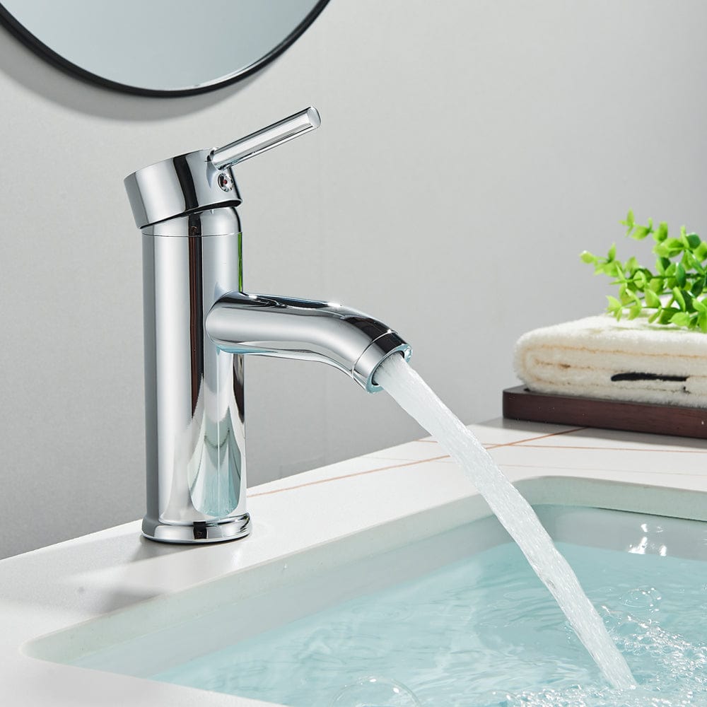 Baterie lavoar/bideu cu montare pe chiuveta, cu un singur maner si orificiu, argintiu cromat, cod 1520