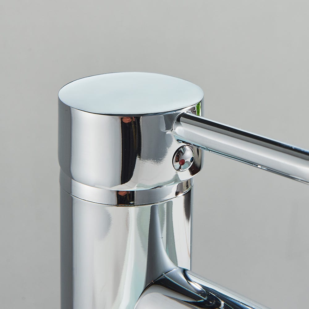 Baterie lavoar/bideu cu montare pe chiuveta, cu un singur maner si orificiu, argintiu cromat, cod 1520