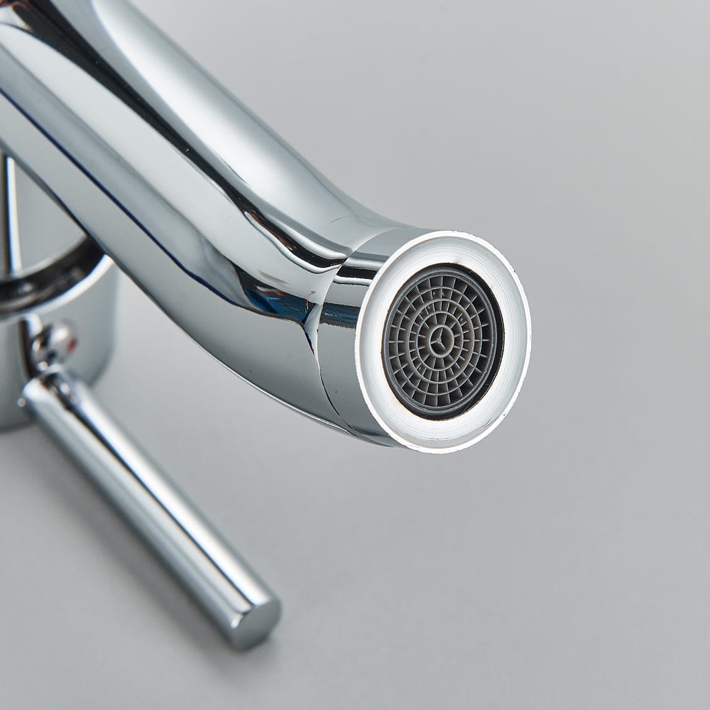 Baterie lavoar/bideu cu montare pe chiuveta, cu un singur maner si orificiu, argintiu cromat, cod 1520