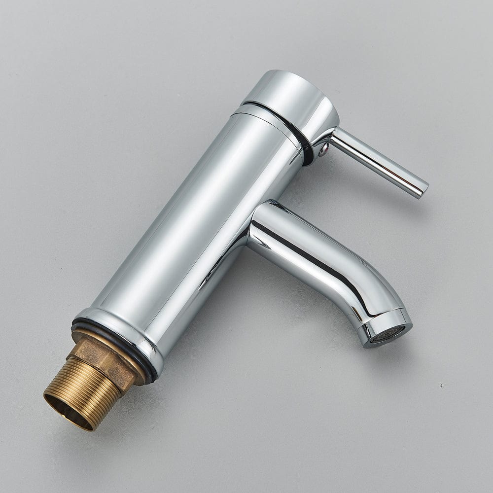 Baterie lavoar/bideu cu montare pe chiuveta, cu un singur maner si orificiu, argintiu cromat, cod 1520