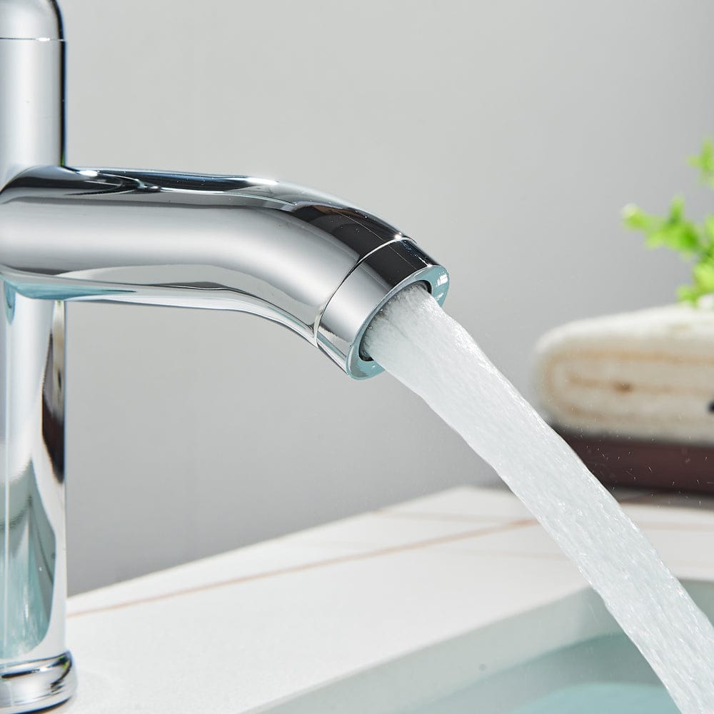 Baterie lavoar/bideu cu montare pe chiuveta, cu un singur maner si orificiu, argintiu cromat, cod 1520