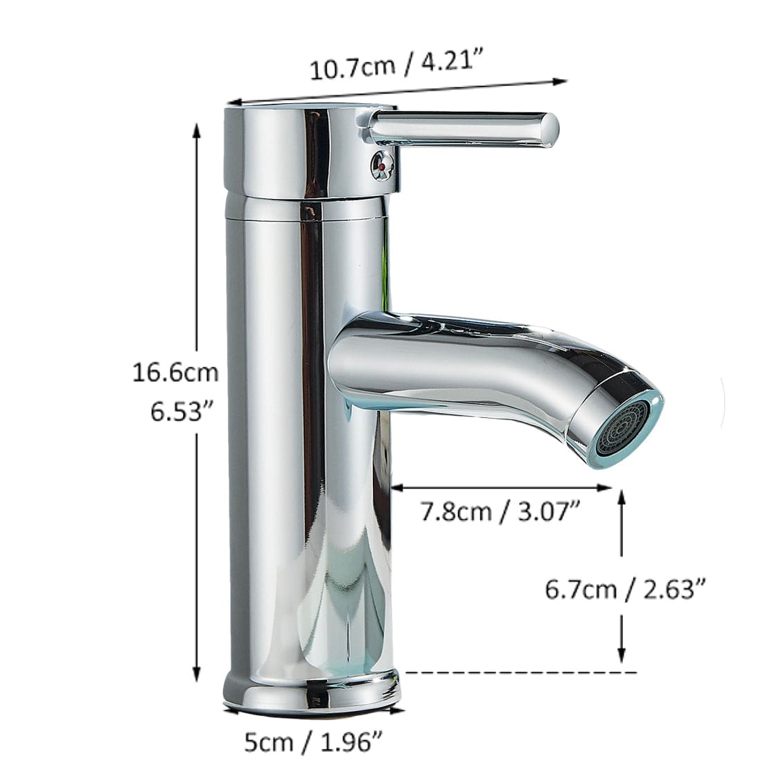 Baterie lavoar/bideu cu montare pe chiuveta, cu un singur maner si orificiu, argintiu cromat, cod 1520