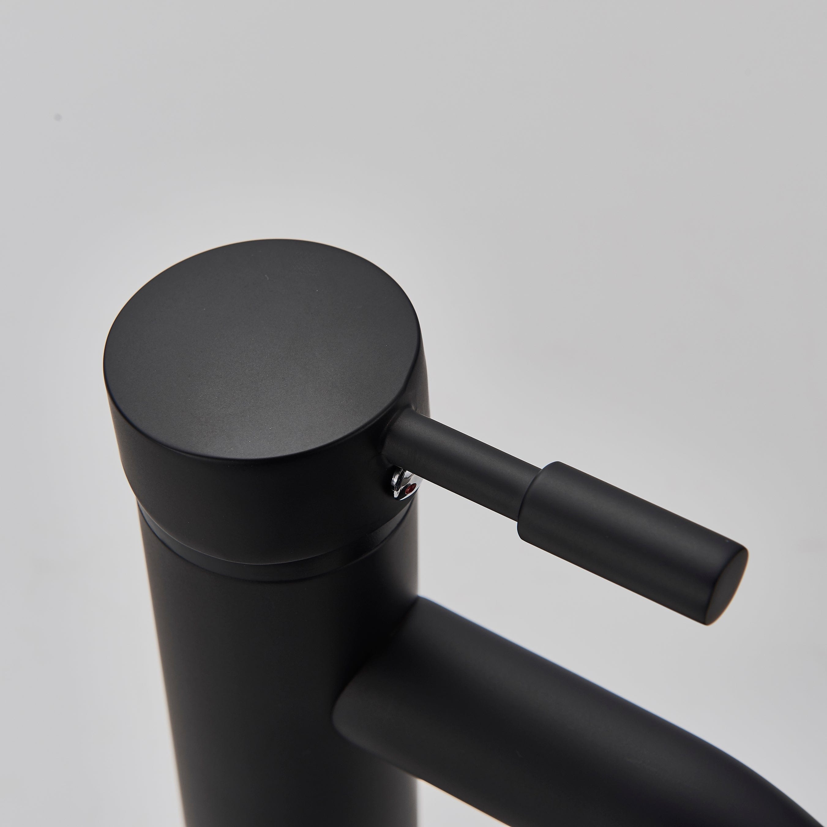 Baterie lavoar/bideu cu montare pe chiuveta, cu un singur maner si orificiu, negru mat, cod 1283