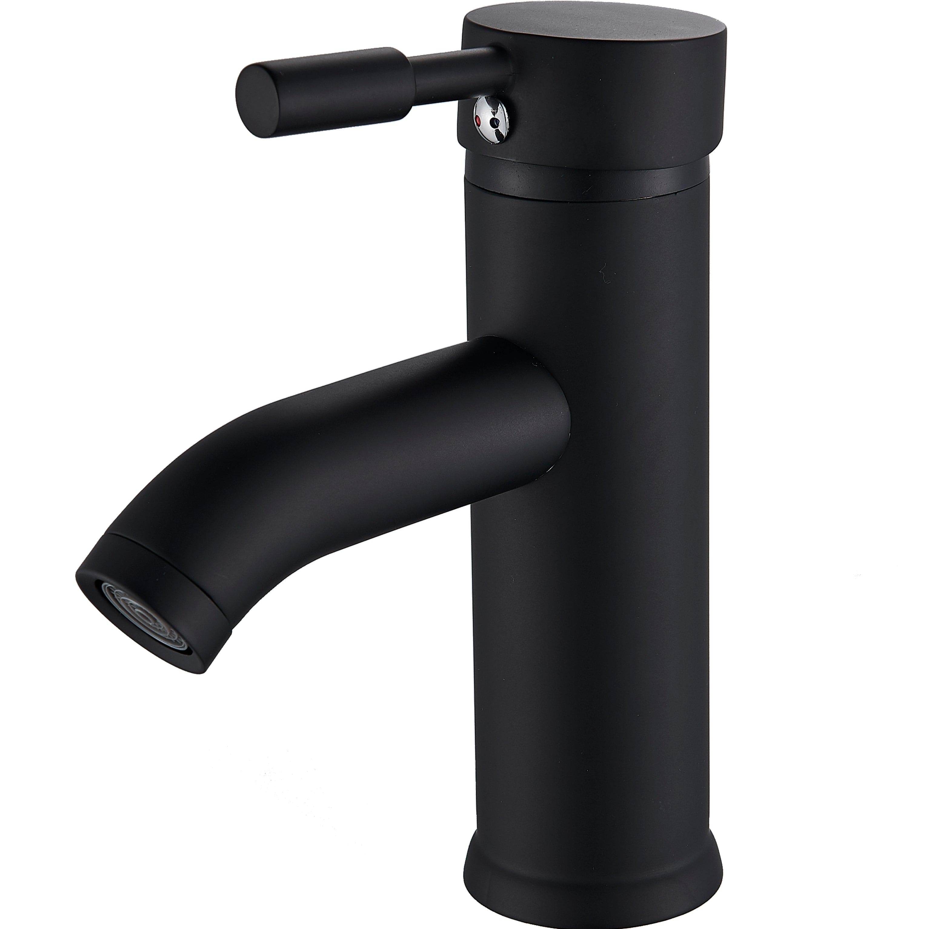 Baterie lavoar/bideu cu montare pe chiuveta, cu un singur maner si orificiu, negru mat, cod 1283