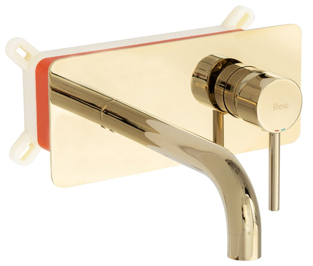Baterie lavoar/cada Rea Viva, auriu lucios