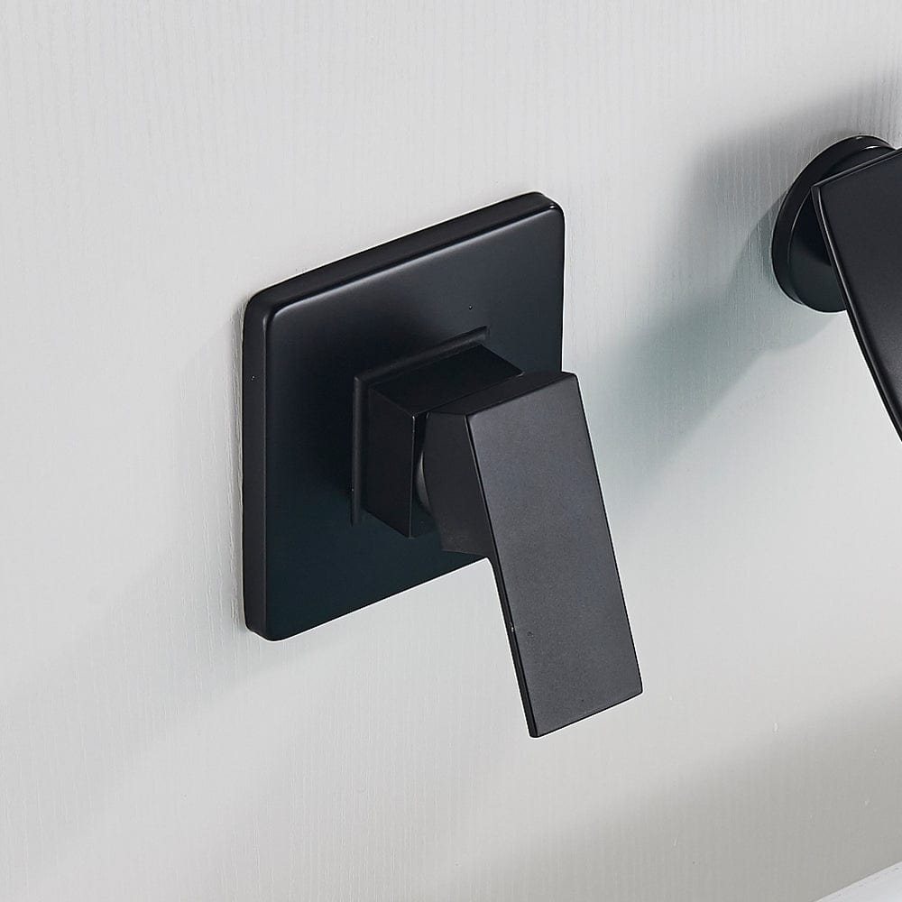 Baterie lavoar Cascade, negru mat, cu montare in perete, cod 1510