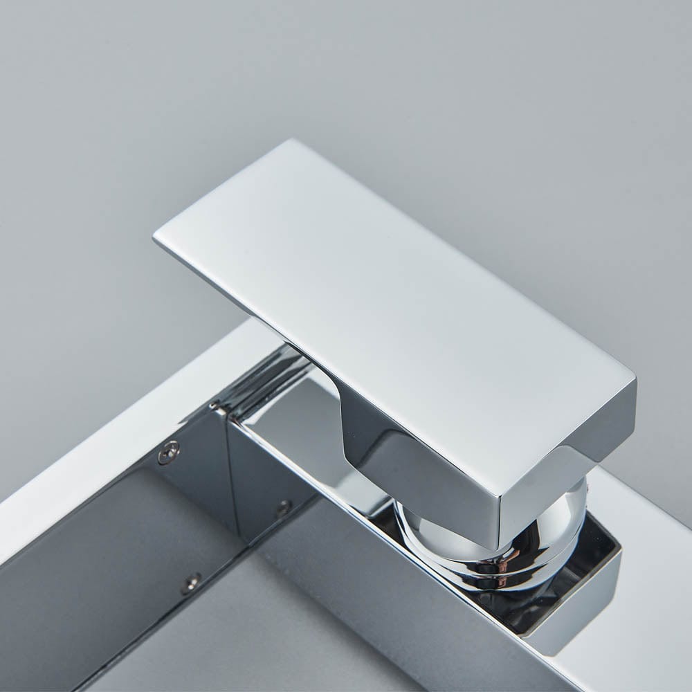 Baterie lavoar cu led, tip cascada, argintiu, cod 1490