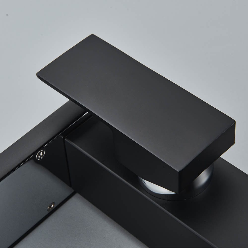 Baterie lavoar cu led, tip cascada, negru mat, cod 1489